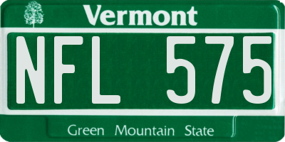 VT license plate NFL575