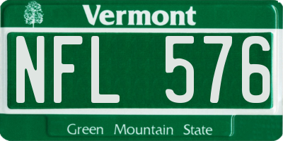 VT license plate NFL576