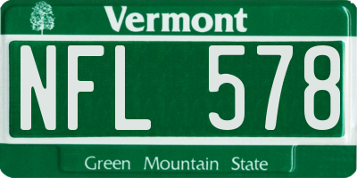 VT license plate NFL578