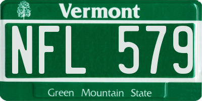 VT license plate NFL579