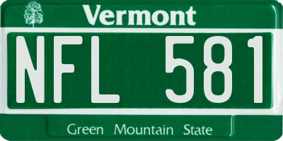 VT license plate NFL581