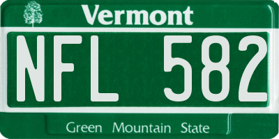 VT license plate NFL582