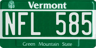 VT license plate NFL585