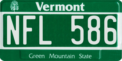 VT license plate NFL586