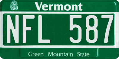 VT license plate NFL587