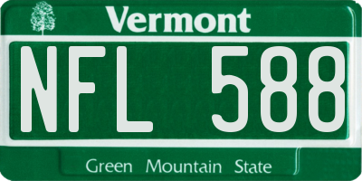 VT license plate NFL588