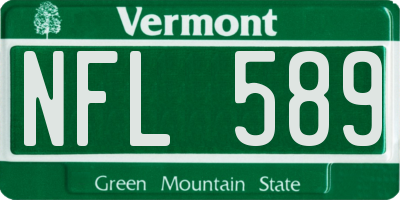 VT license plate NFL589