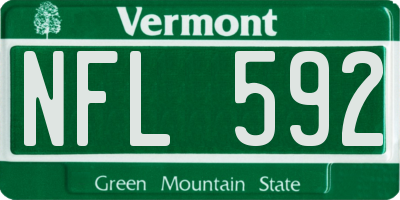 VT license plate NFL592