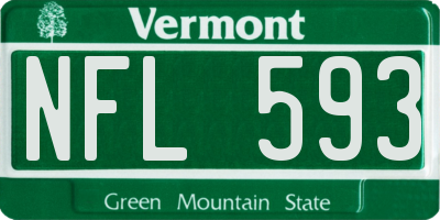 VT license plate NFL593