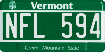 VT license plate NFL594