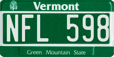 VT license plate NFL598