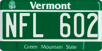 VT license plate NFL602