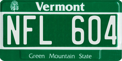 VT license plate NFL604