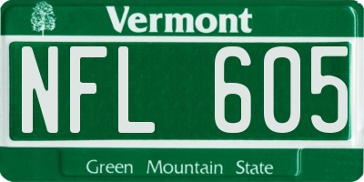 VT license plate NFL605