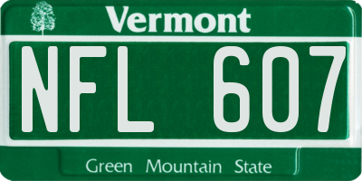 VT license plate NFL607