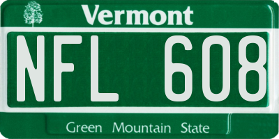 VT license plate NFL608