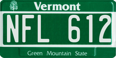 VT license plate NFL612