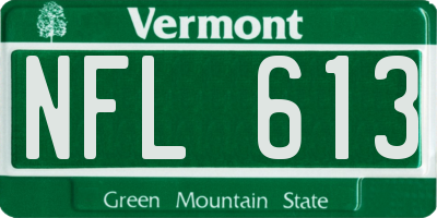 VT license plate NFL613