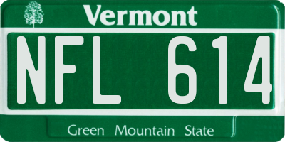 VT license plate NFL614