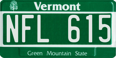 VT license plate NFL615