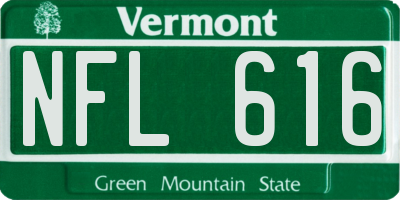 VT license plate NFL616