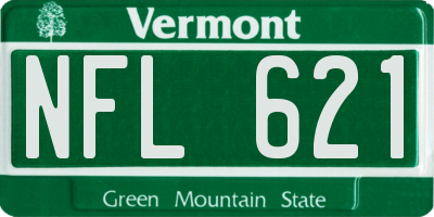 VT license plate NFL621