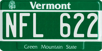 VT license plate NFL622