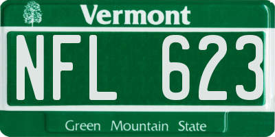 VT license plate NFL623