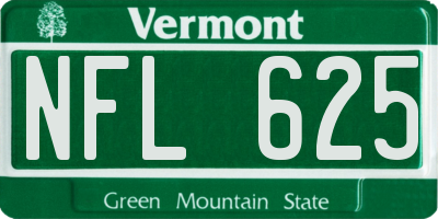VT license plate NFL625