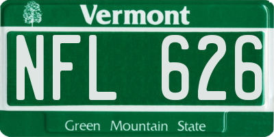 VT license plate NFL626