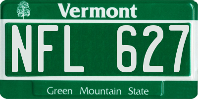 VT license plate NFL627