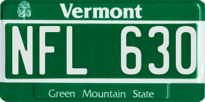 VT license plate NFL630