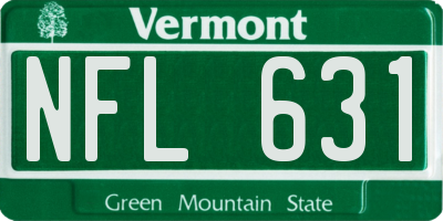 VT license plate NFL631