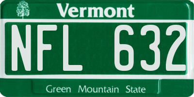 VT license plate NFL632