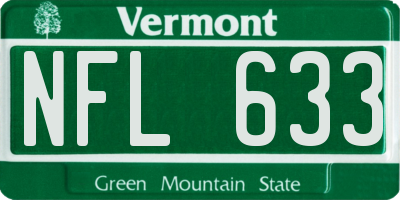 VT license plate NFL633