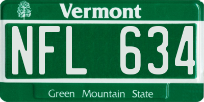 VT license plate NFL634