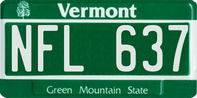VT license plate NFL637