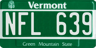 VT license plate NFL639
