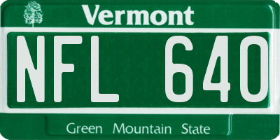 VT license plate NFL640