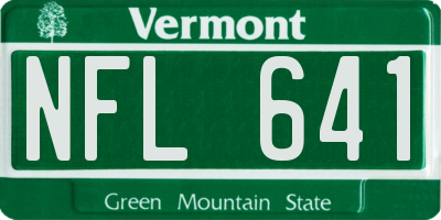 VT license plate NFL641
