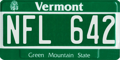VT license plate NFL642