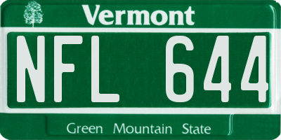 VT license plate NFL644