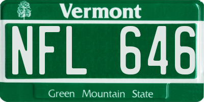VT license plate NFL646