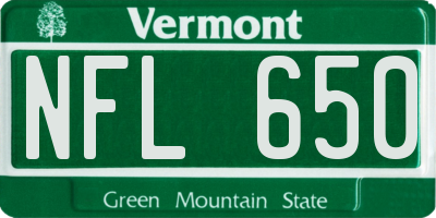 VT license plate NFL650