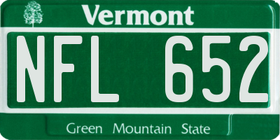VT license plate NFL652