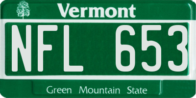 VT license plate NFL653