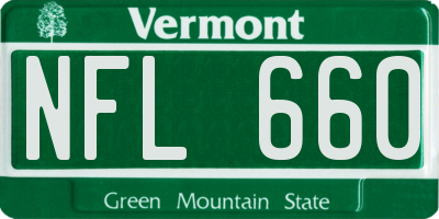 VT license plate NFL660