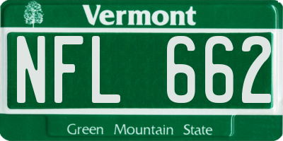 VT license plate NFL662