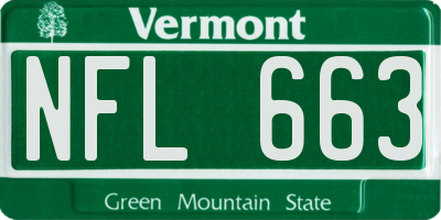 VT license plate NFL663