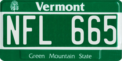 VT license plate NFL665